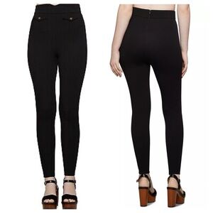 NWT BCBGeneration High Waisted Notched Zip Back Skinny Pants Black XXS